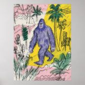 Bigfoot Walking Poster Print Wall Art (Devant)