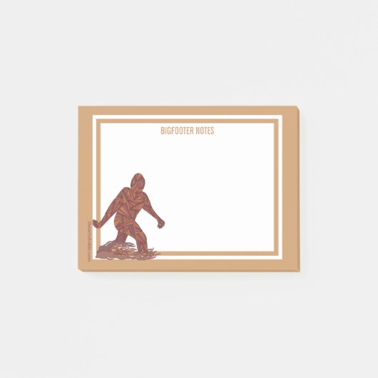 Bigfoot Walking Sasquatch Fun Bigfooter Opmerkinge Post-it® Notes (Voorkant)