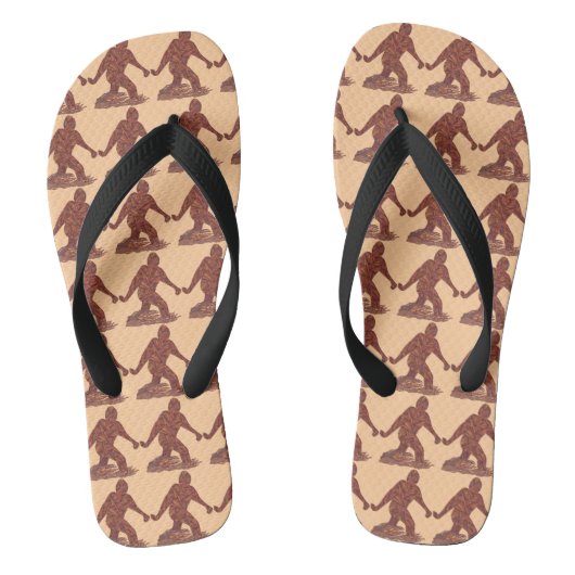 Bigfoot Walking Sasquatch Pattern Funny Footwear Teenslippers (Voetbed)
