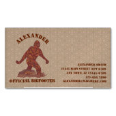 Bigfoot Walking Sasquatch Tan Pattern Custom Magnetisch Visitekaartje (Voorkant)