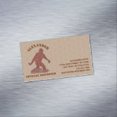 Bigfoot Walking Sasquatch Tan Pattern Custom Magnetisch Visitekaartje (Voorbeeld)