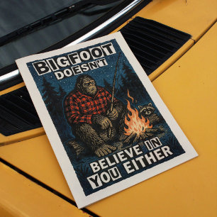Bigfoot Wall Art  Retro Zine Poster Print