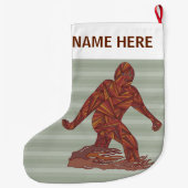 Bigfoot Walting Sasquatch Large Double Sided Grote Kerstsok (Achterkant)