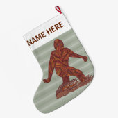 Bigfoot Walting Sasquatch Large Double Sided Grote Kerstsok (Achterkant (Hangend))