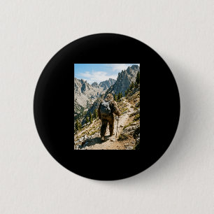 Bigfoot wandelen grappige sasquatch backpacken ronde button 5,7 cm