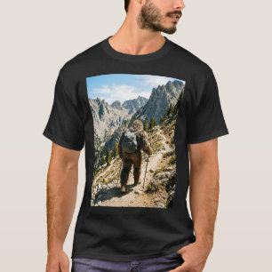 Bigfoot wandelen grappige sasquatch backpacken t-shirt