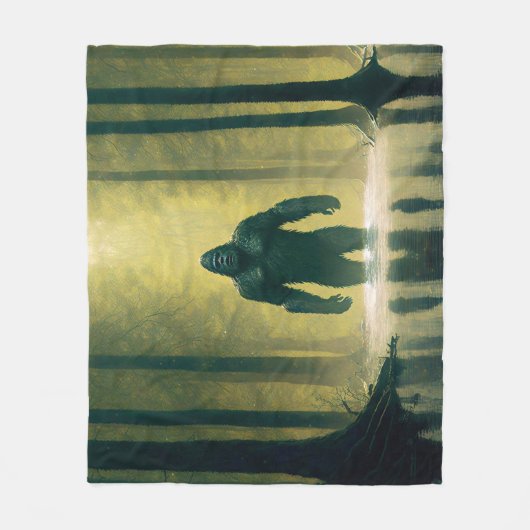 Bigfoot wandelt door Louisiana Swamp Water Fleece Deken (Voorkant)
