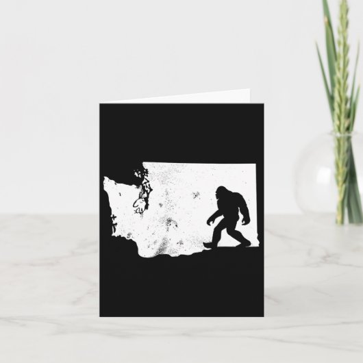 Bigfoot Washington State Map Sasquatch Mannen Vrou Kaart (Voorkant)