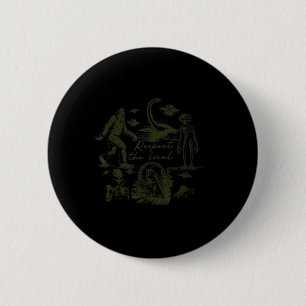 Bigfoot Wendigo Cryptid UFO jacht Alien Respect Ronde Button 5,7 Cm