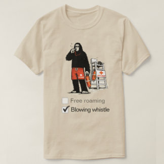 Bigfoot werkt als strandwacht T-shirt