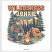Bigfoot wildernis junkie retro ontwerp sticker (Vel)
