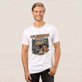 Bigfoot wildernis junkie retro ontwerp Tri-Blend shirt (Voorkant volledig)
