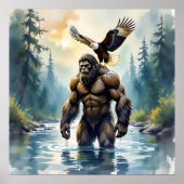 Bigfoot with an Eagle on his Shoulder Poster (Voorkant)