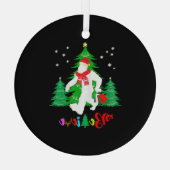 Bigfoot Yeti Sasquatch Kerstmis Geloof Kerstmis Glas Ornament (Achterkant)