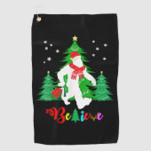 Bigfoot Yeti Sasquatch Kerstmis Geloof Kerstmis Golfhanddoek (Voorkant)