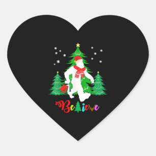 Bigfoot Yeti Sasquatch Kerstmis Geloof Kerstmis Hart Sticker