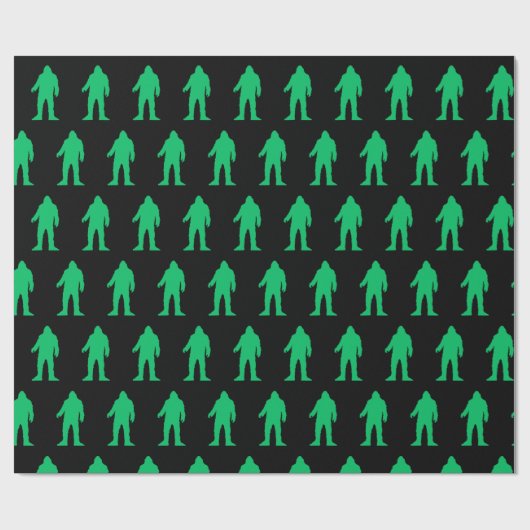 Bigfoot Yeti Sasquatch Neon Groen inpakpapier (Vlak)
