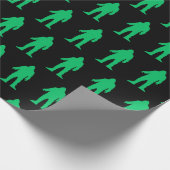 Bigfoot Yeti Sasquatch Neon Groen inpakpapier (Hoek)