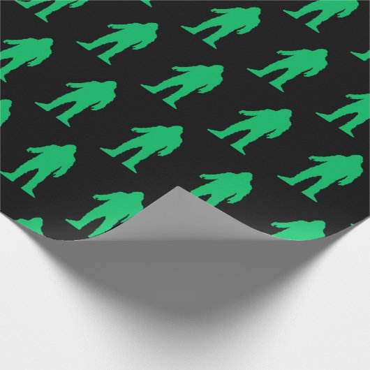 Bigfoot Yeti Sasquatch Neon Groen inpakpapier (Hoek)