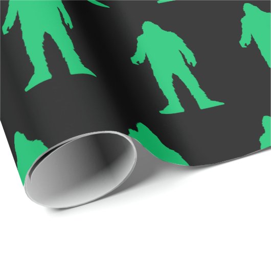 Bigfoot Yeti Sasquatch Neon Groen inpakpapier (Rol Hoek)