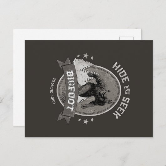 Bigfoot Yeti. Sasquatch. Retro, . Briefkaart (Voorkant / Achterkant)