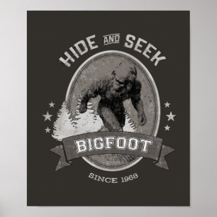 Bigfoot Yeti. Sasquatch. Retro, . Poster