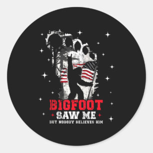 Bigfoot Zag Me Maar Niemand Gelooft Hem Bos Hiki Ronde Sticker