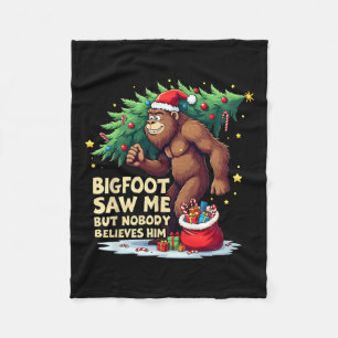 Bigfoot zag me, maar niemand gelooft hem met Kerst Fleece Deken