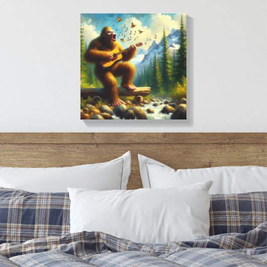 Bigfoot zingen canvas afdruk (Insitu (Slaapkamer))