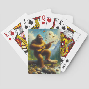 Bigfoot zingen pokerkaarten