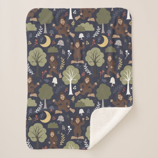 Bigfoot's Midnight Forest Adventure Sherpa Deken (Voorkant)