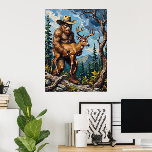 Bigfoot's Mountain Pass: een beschermende greep Poster