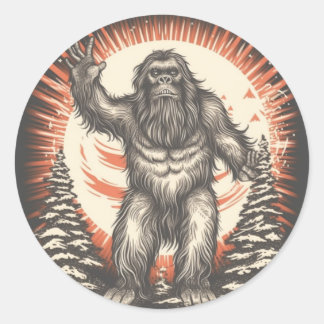 Bigfoot's patriottische reverie ronde sticker