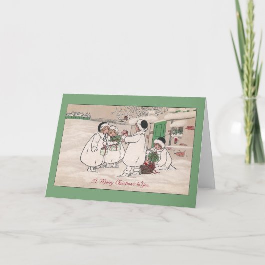 Biggen voor Kerstmis Feestdagen Kaart (Voorkant)