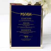 Biggenmenu SignChic Gold Navy Blue Calligrafie