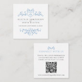 Biggenwebsite QR code hartblad monogram blauw E Informatiekaartje (Voorkant / Achterkant)