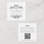 Biggenwebsite QR code hartblad monogram zwart Informatiekaartje (Voorkant / Achterkant)