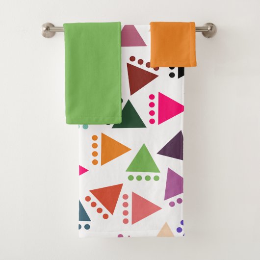 Bigger Boho Triangles Bath Towel Set Bad Handdoek (Insitu)