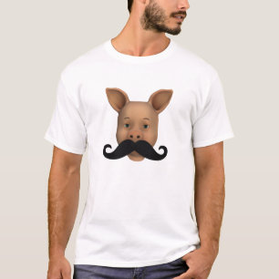 biggetje met snor t-shirt
