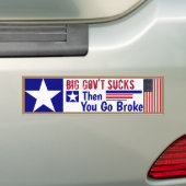 #BigGovernment is klote als je failliet gaat Bumpersticker (Op auto)