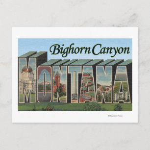 Bighorn Canyon, Montana - Grote Letter-scènes Briefkaart