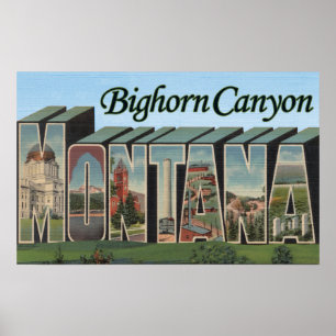 Bighorn Canyon, Montana - Grote Letter-scènes Poster