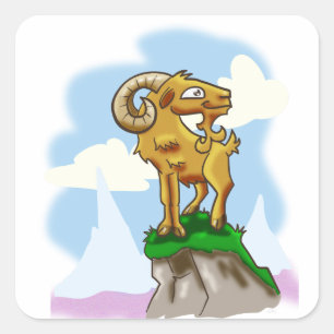 Bighorn Ram Vierkante Sticker