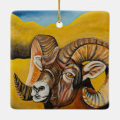 Bighorn schaap keramisch ornament (Achterkant)