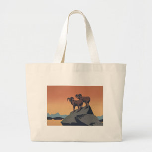 Bighorn Sheep American West Wildlife Grote Tote Bag