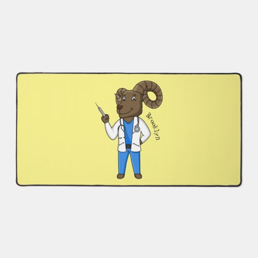 Bighorn sheep doctor cartoon illustration (Recto)