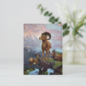 Bighorn Sheep Illustratie Briefkaart (Staand voorkant)