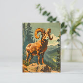  Bighorn Sheep Illustratie Briefkaart (Staand voorkant)