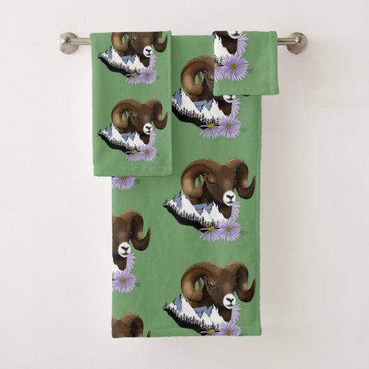 Bighorn Sheep Ram Green Mountains (En situation)