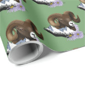 Bighorn Sheep Ram Green Mountains Cadeaupapier (Rol Hoek)